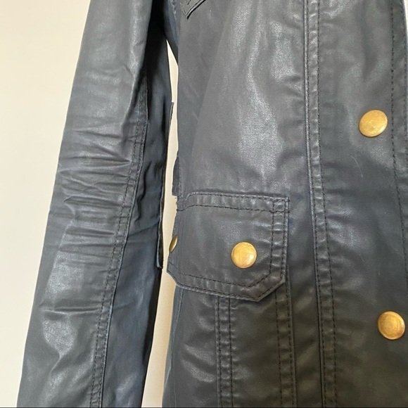 J. Crew Jacket Black Waxed Cotton Downtown Field Jacket, XS - Picture 4 of 16